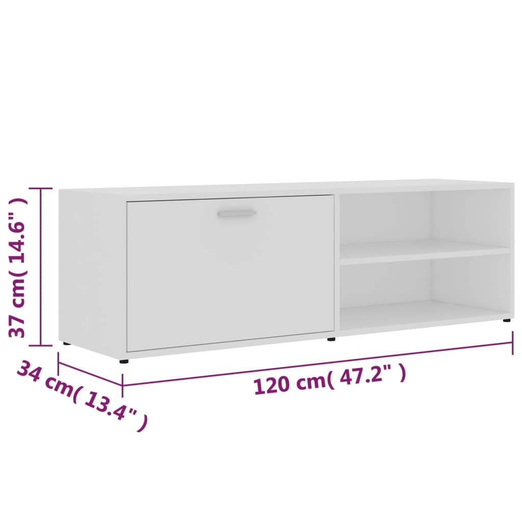 TV-Möbel Vit TV-Bänk 120x34x37 cm