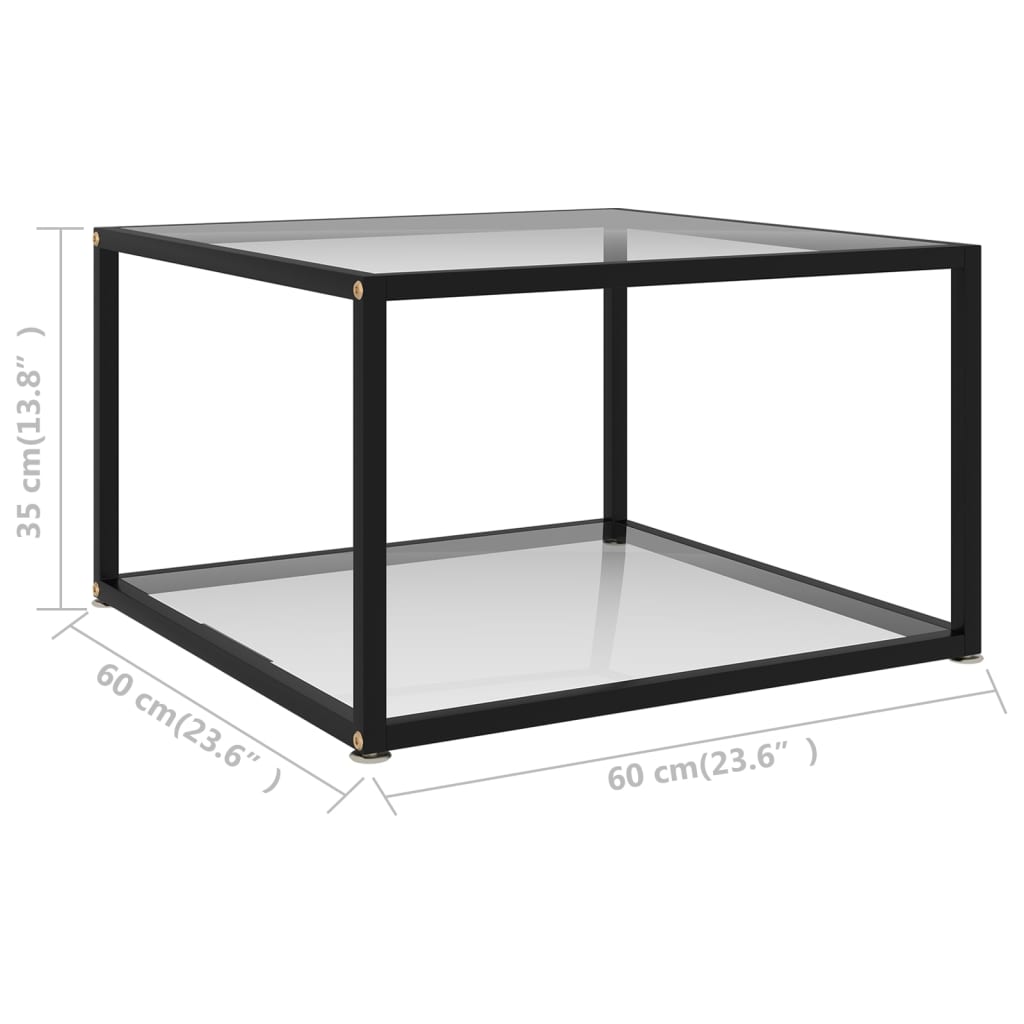 Soffbord DIV. transparent 60x60x35 cm härdat glas