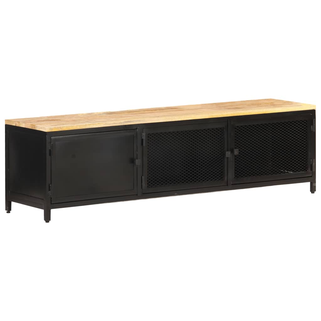 TV-Möbel Trä TV-Bänk 130x30x37 cm massivt grovt mangoträ