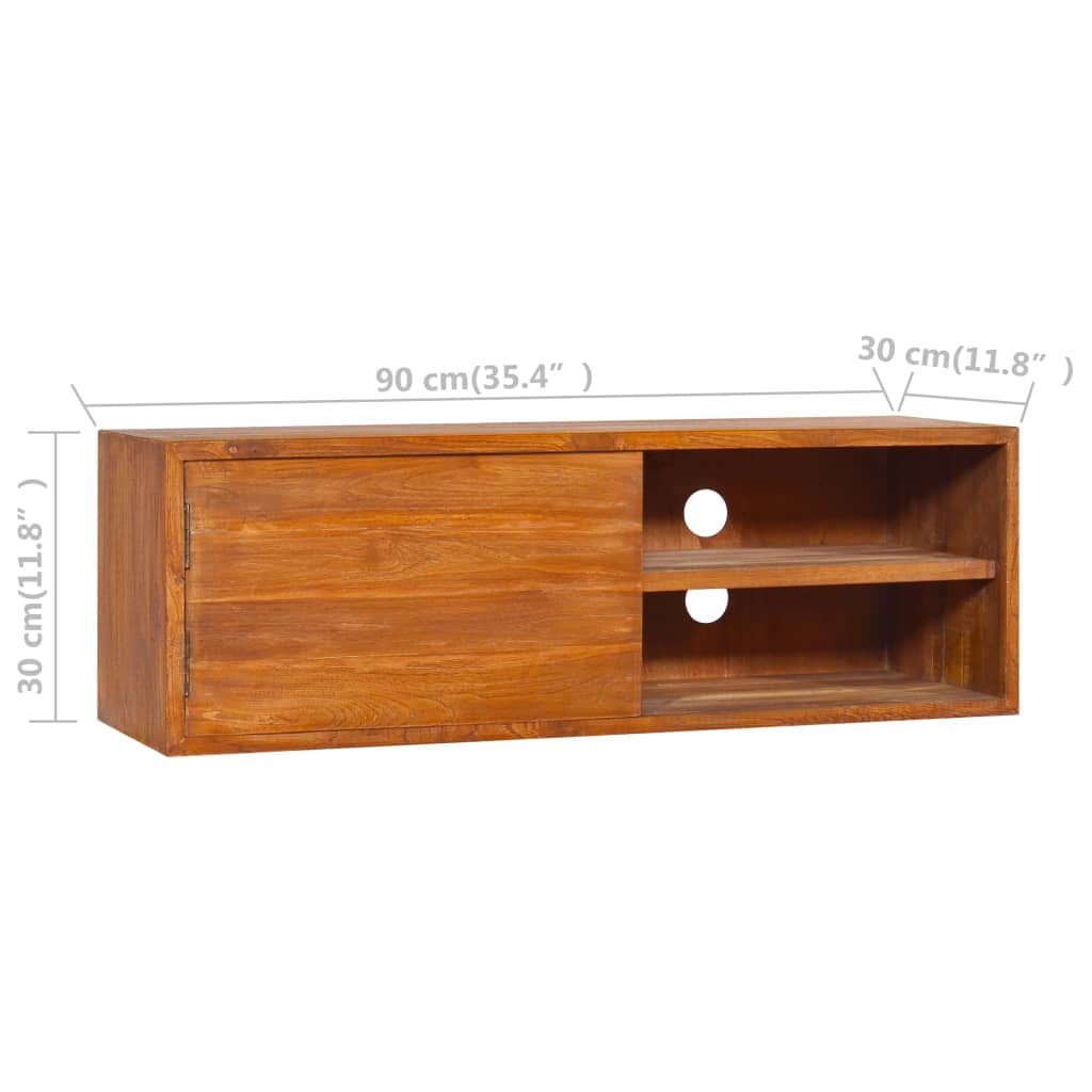 TV-Möbel Trä Väggmonterad TV-Bänk 180x30x30 cm massiv teak
