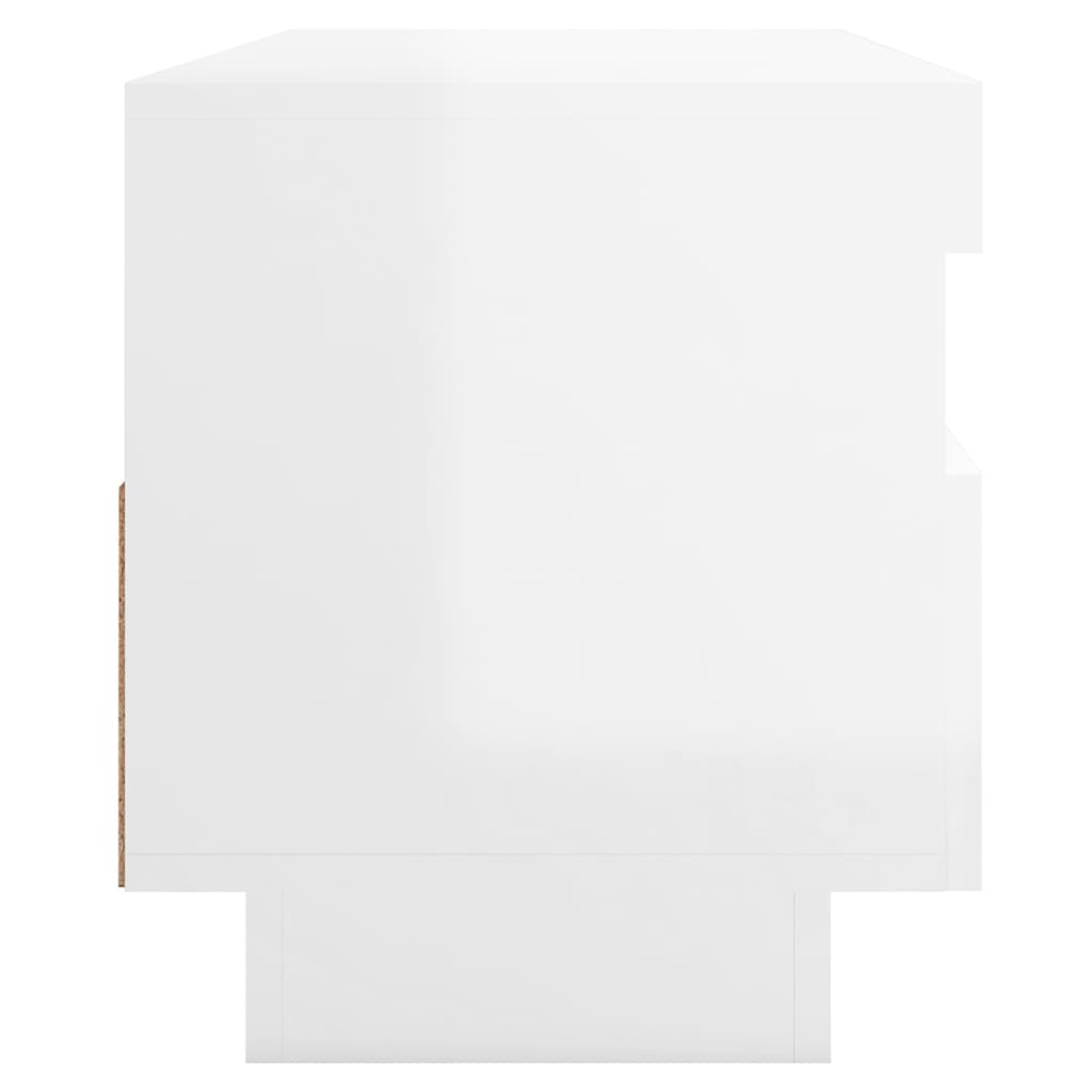 TV-Möbel Högglans Vit TV-Bänk LED 100x35x40 cm