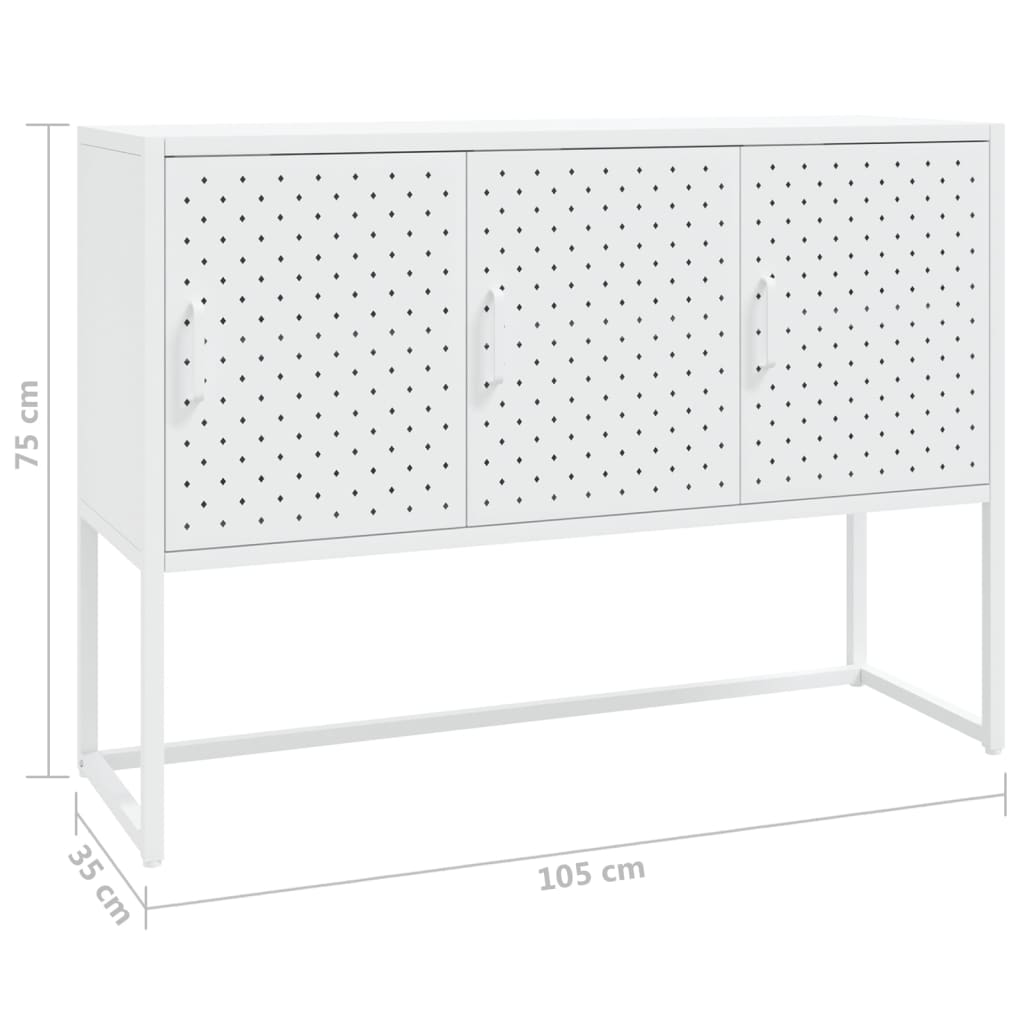 Skänk vit 105x35x75 cm stål