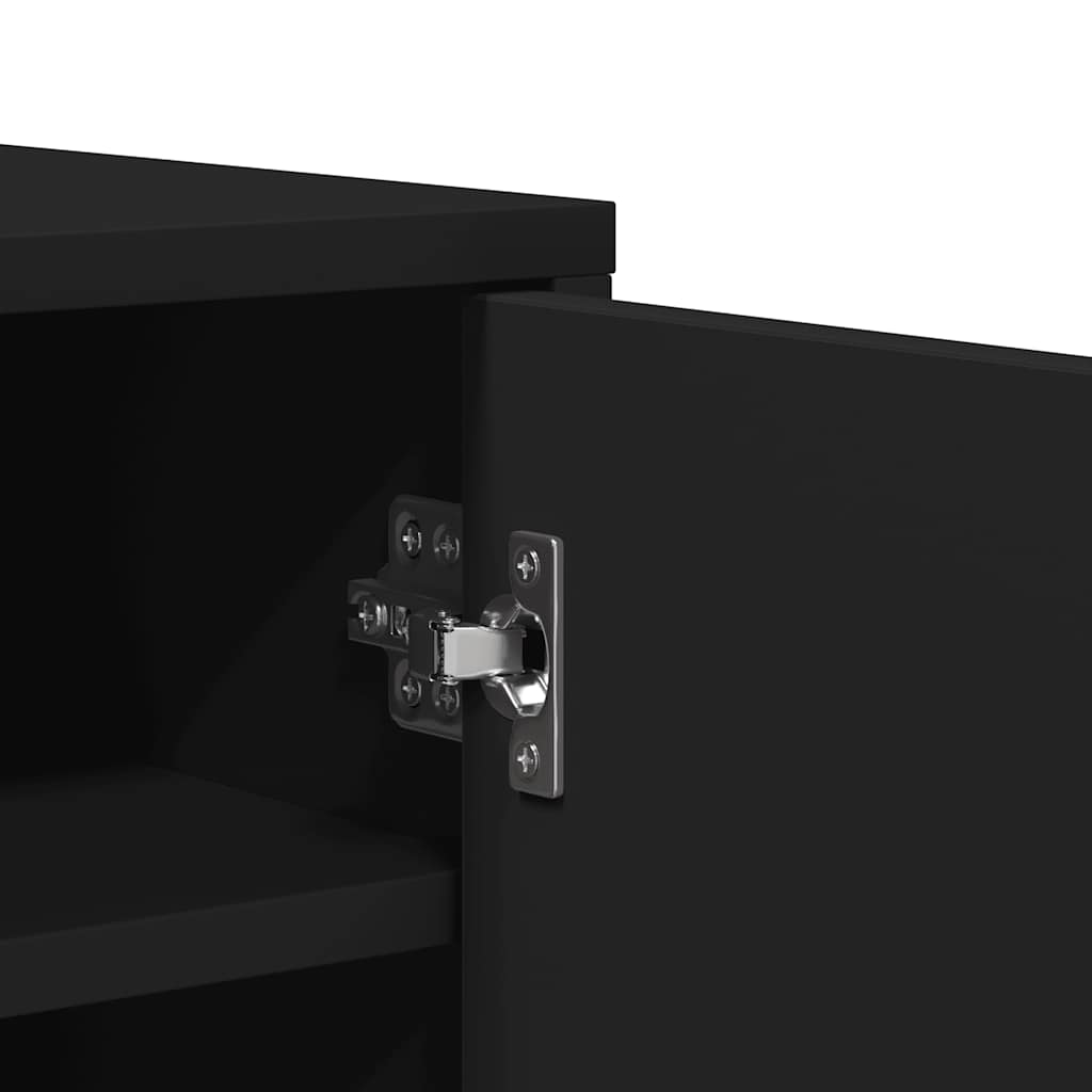 Skoskåp svart 60x35x70 cm konstruerat trä