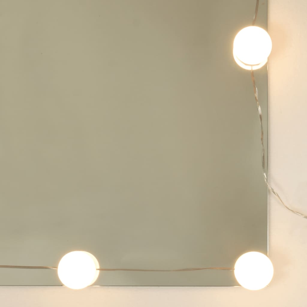 Sminkbord LED med 2 skåp Sonoma Ek