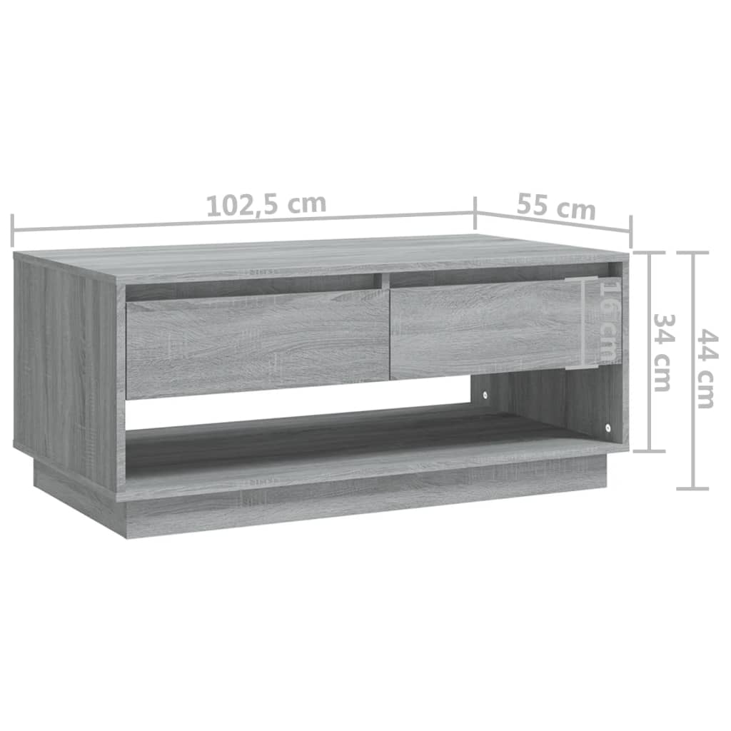 Soffbord Sonoma Grå ek 102,5x55x44 cm