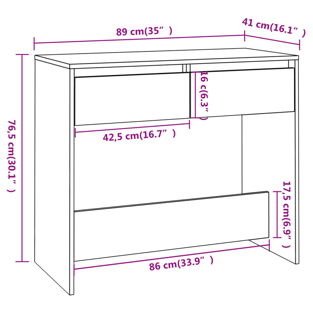 Avlastningsbord Konsollbord Sonoma Grå 89x41x76,5 cm