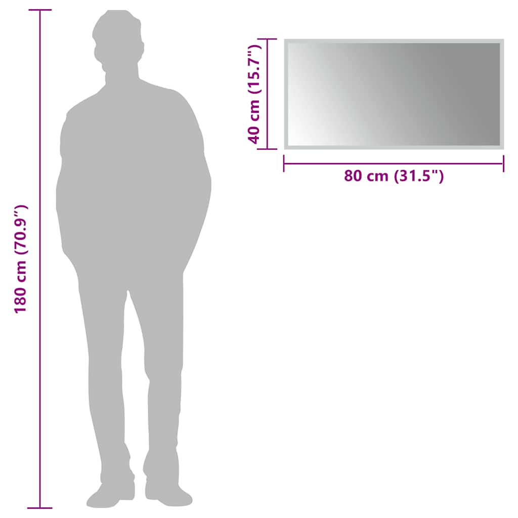 Badrumsspegel LED 80x40 cm