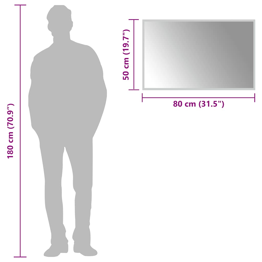 Badrumsspegel LED 80x50 cm