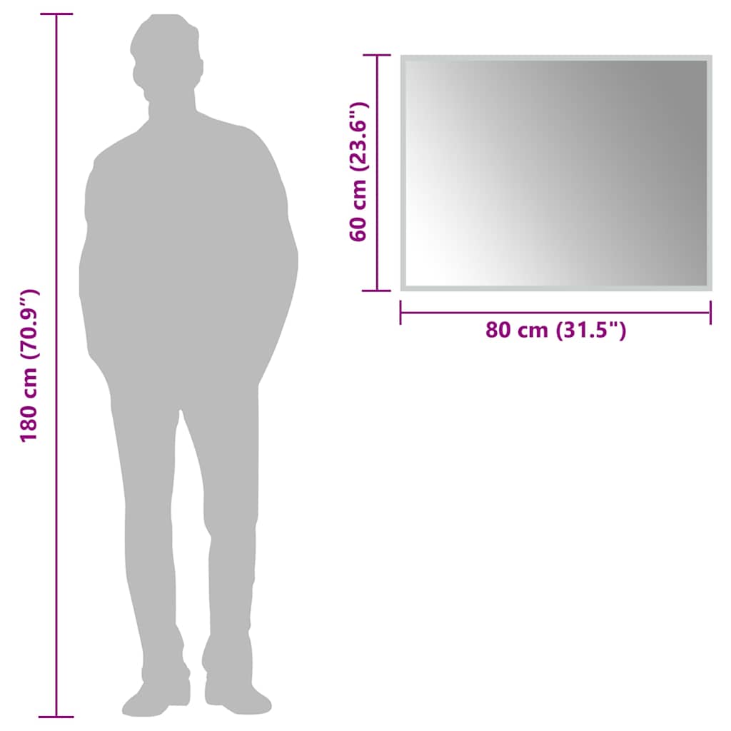 Badrumsspegel LED 80x60 cm