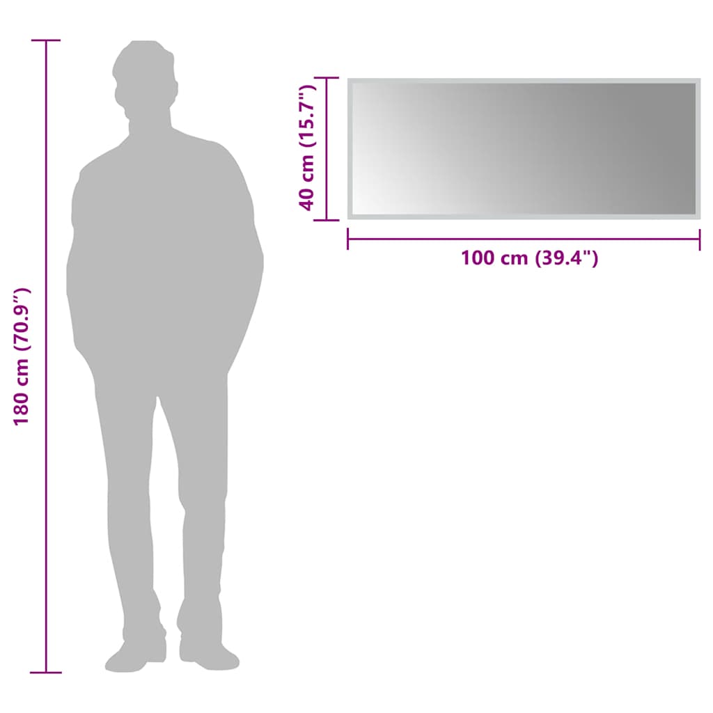 Badrumsspegel LED 100x40 cm