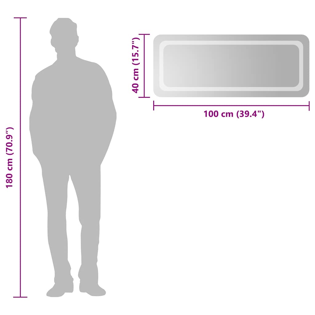 Badrumsspegel LED 100x40 cm