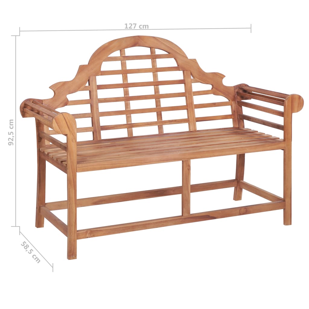 Trädgårdsbänk Trä 127x58,5x92,5 cm massiv teak