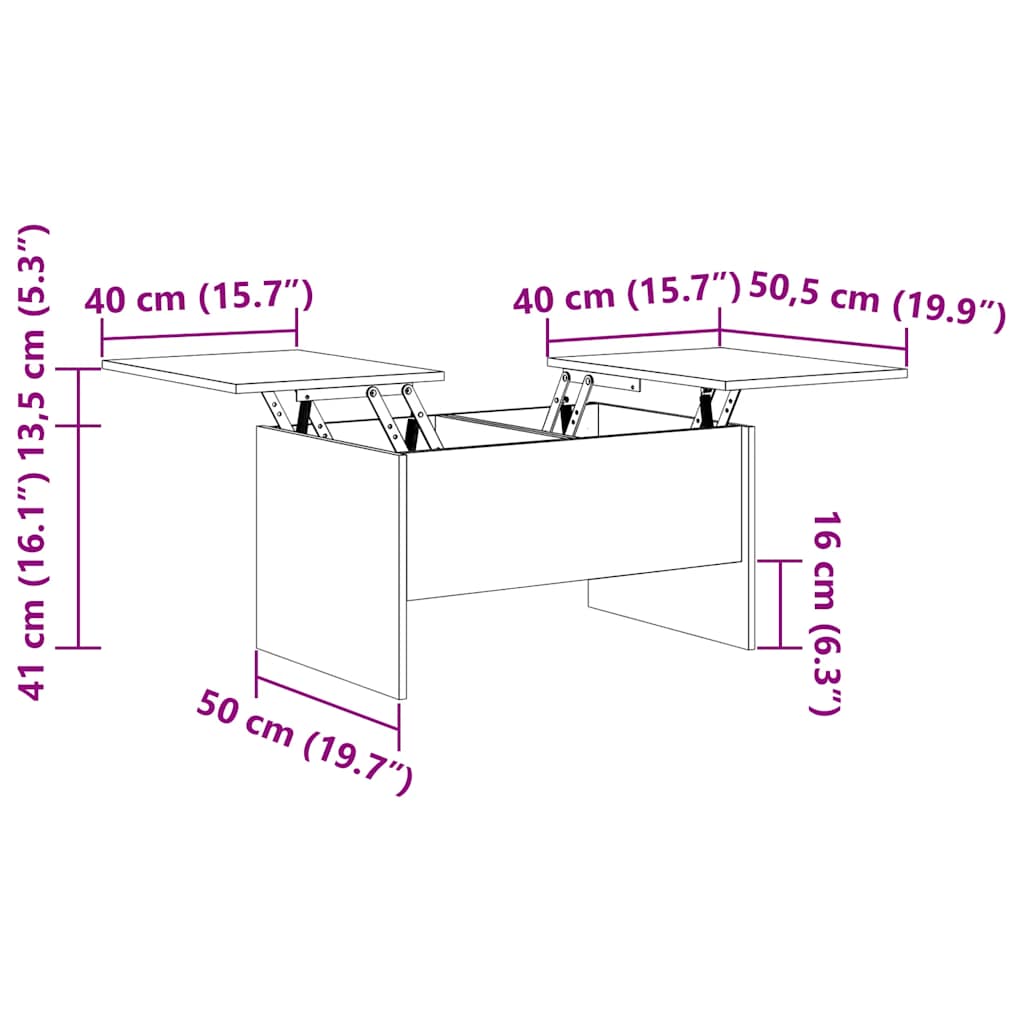 Soffbord Rökfärgad Ek 80x50x42,5 cm