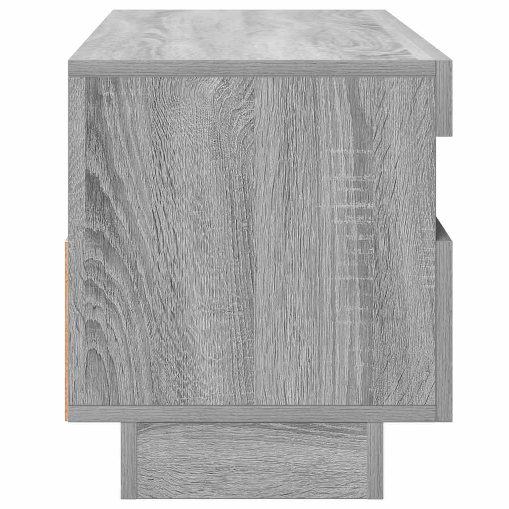 Tv-bänk med LED-belysning grå sonoma 100x35x40 cm