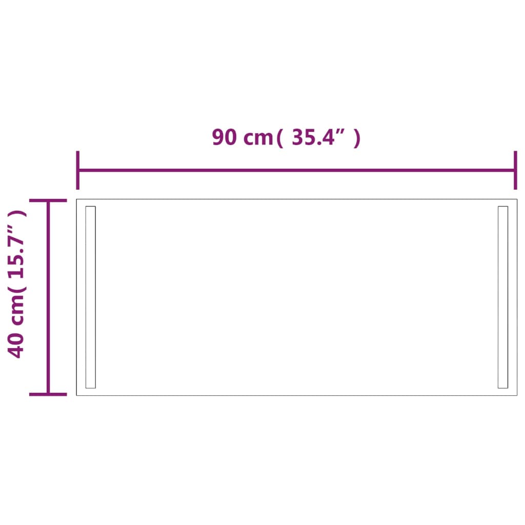 Badrumsspegel LED 40x90 cm