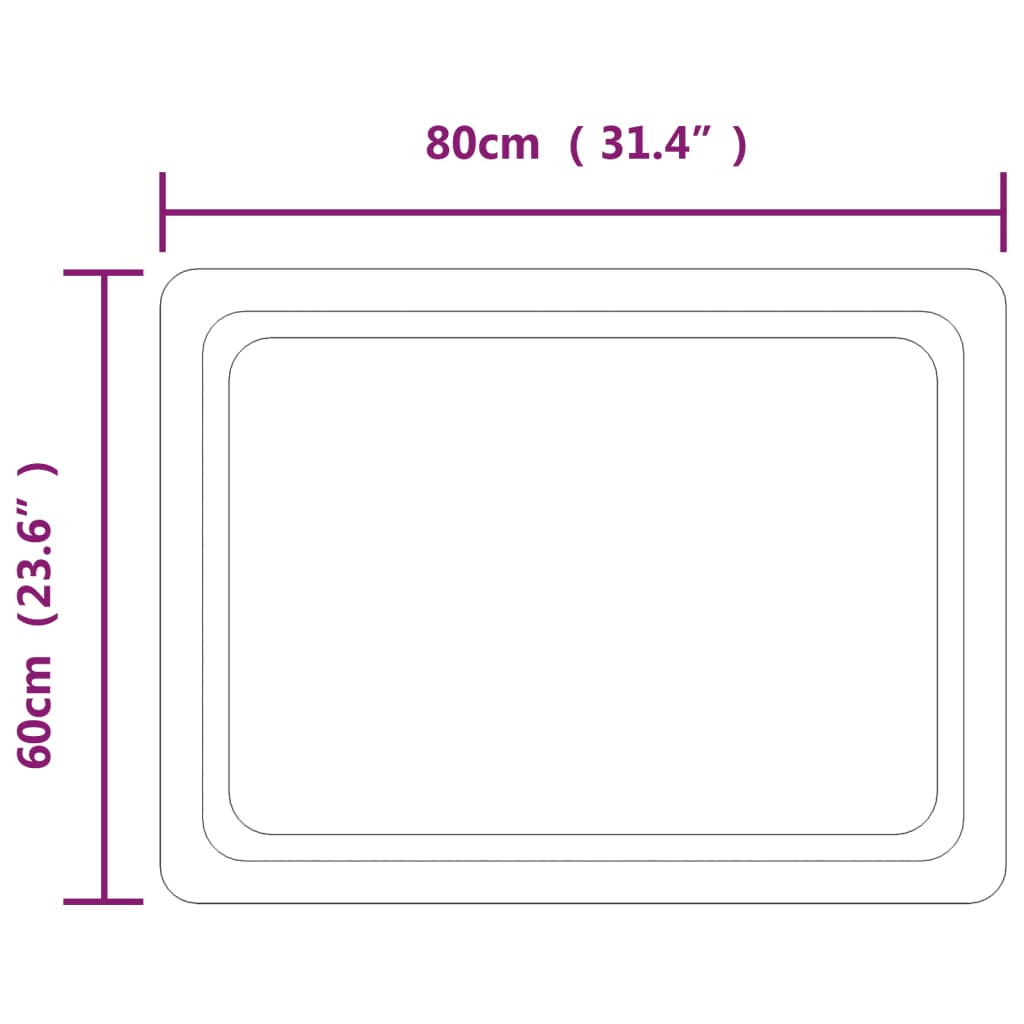 Badrumsspegel LED 60x80 cm