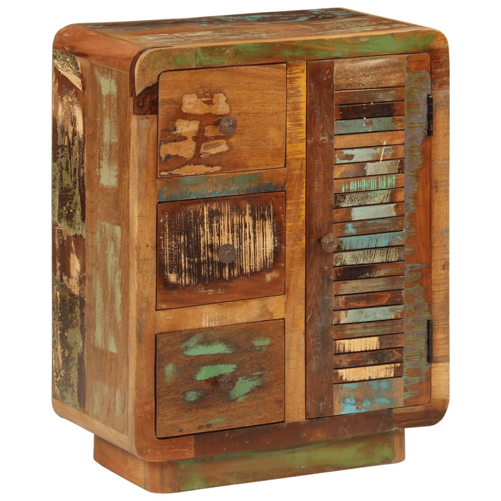 Skänk Trä med 3 dörrar 55x30x70 cm massivt återvunnet trä