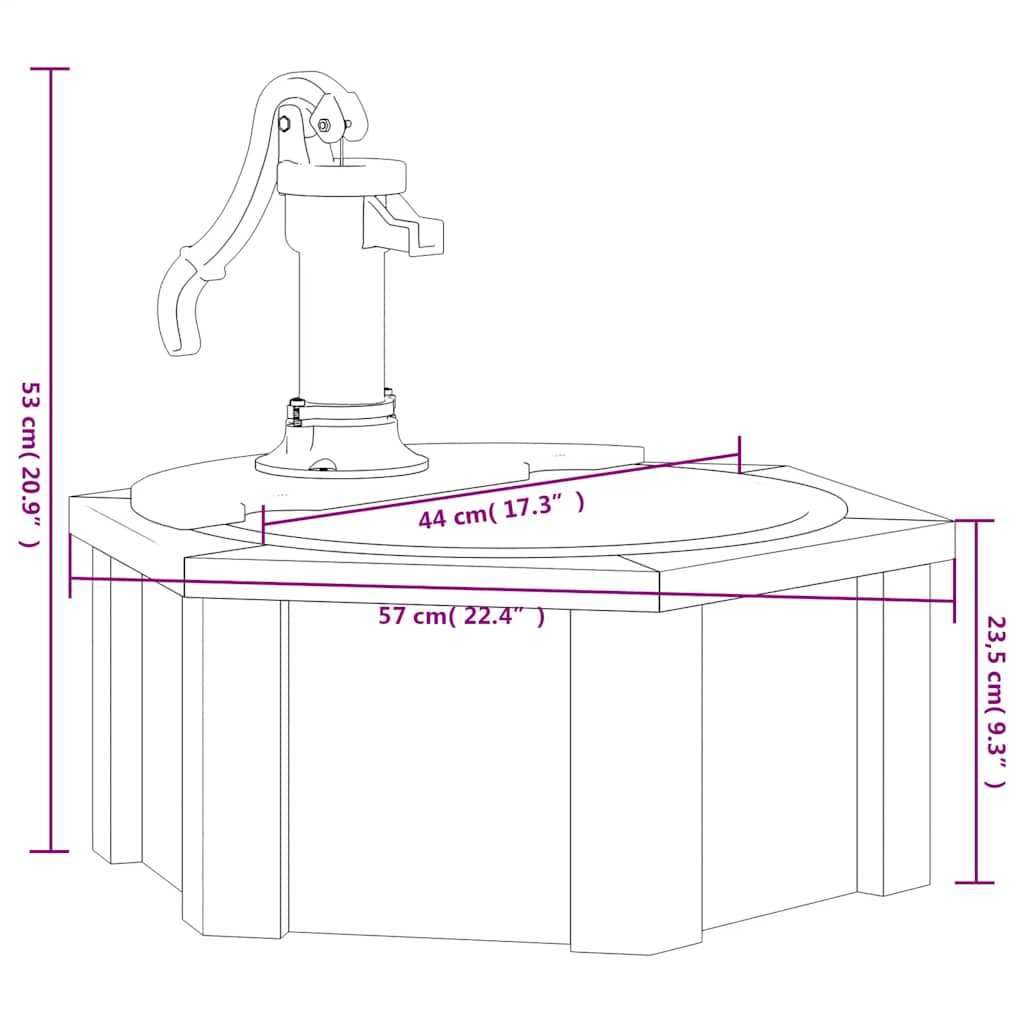 Utomhus Dekorationer Fontän med pump 57x57x53 cm massivt granträ