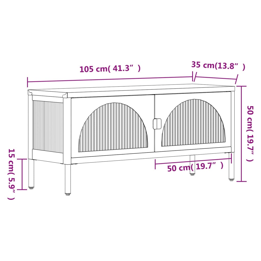 TV-Möbel DIV. Svart TV-Bänk 105x35x50 cm glas och stål