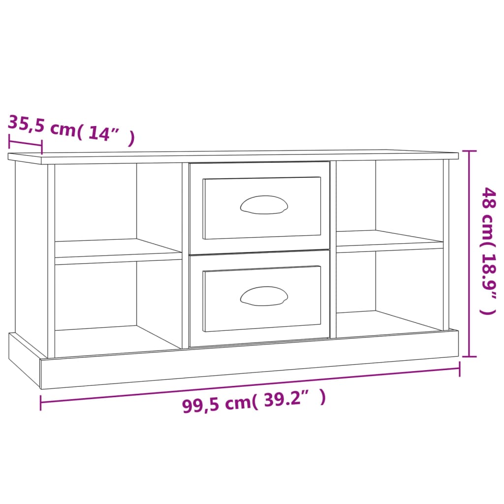 TV-Möbel Högglans Vit TV-Bänk 99,5x35,5x48 cm