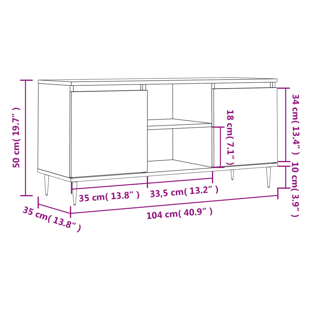 TV-Möbel Sonoma Ek TV-Bänk 104x35x50 cm