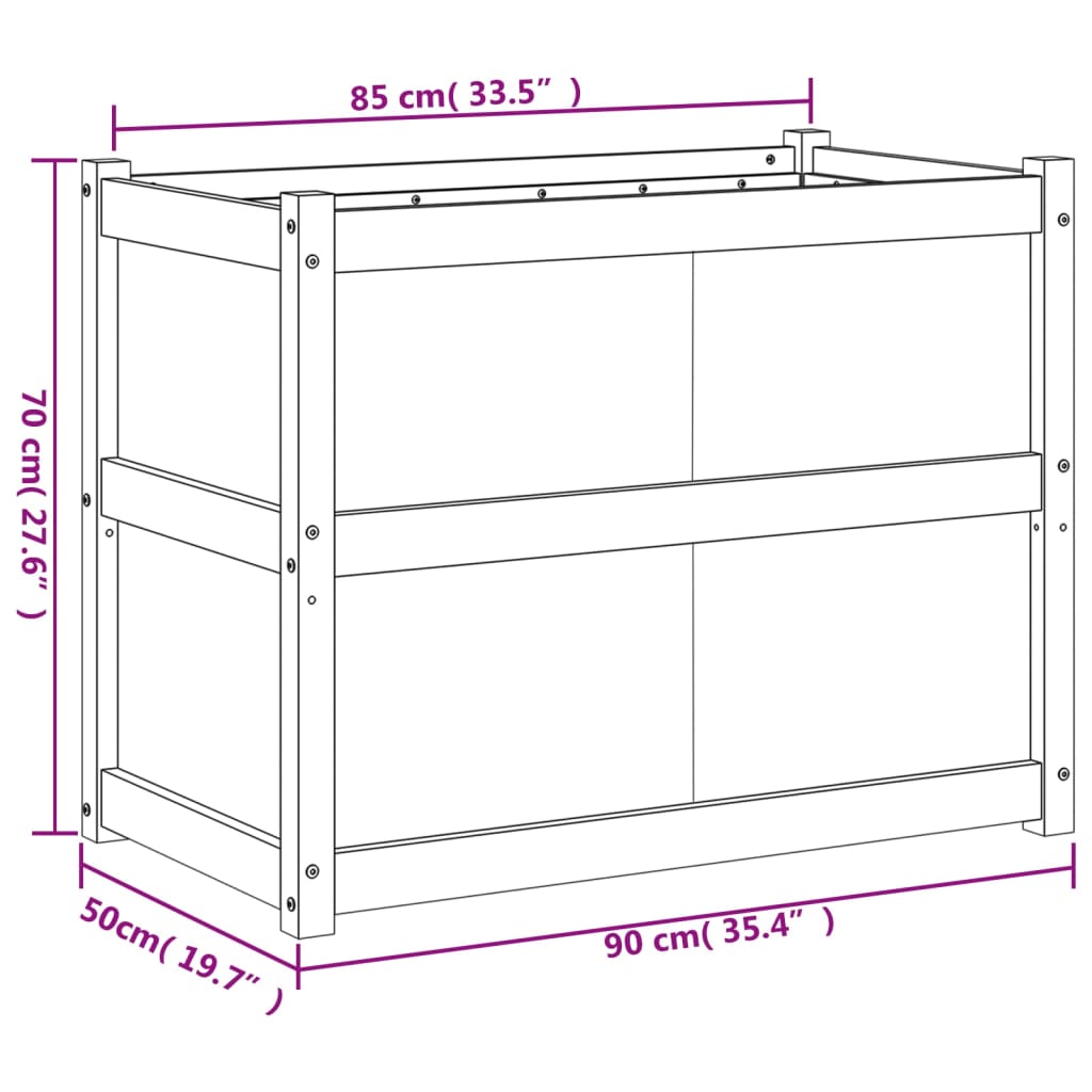 Odlingslåda 90x50x70 cm massivt douglasträ