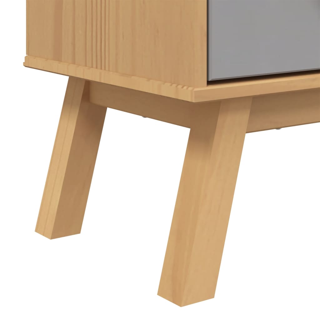 Bokhylla Grå OLDEN 4 hyllplan Brun massiv furu