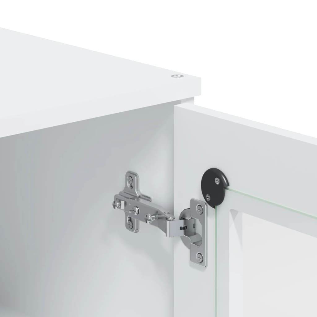 Vitrinskåp Vit VIKEN 80x40x190 cm massiv furu