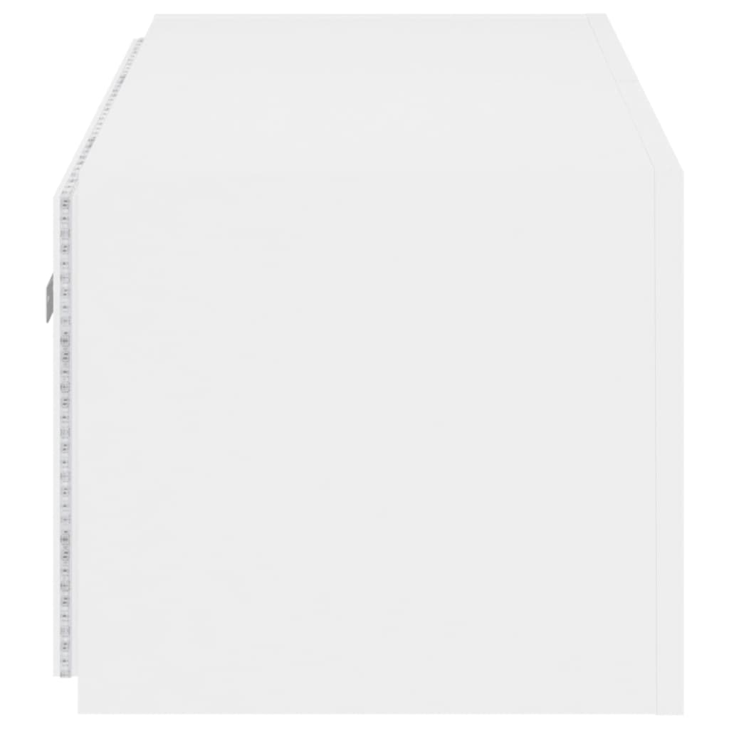 TV-Möbel Vit Väggmonterad TV-Bänk LED 100x35x31 cm