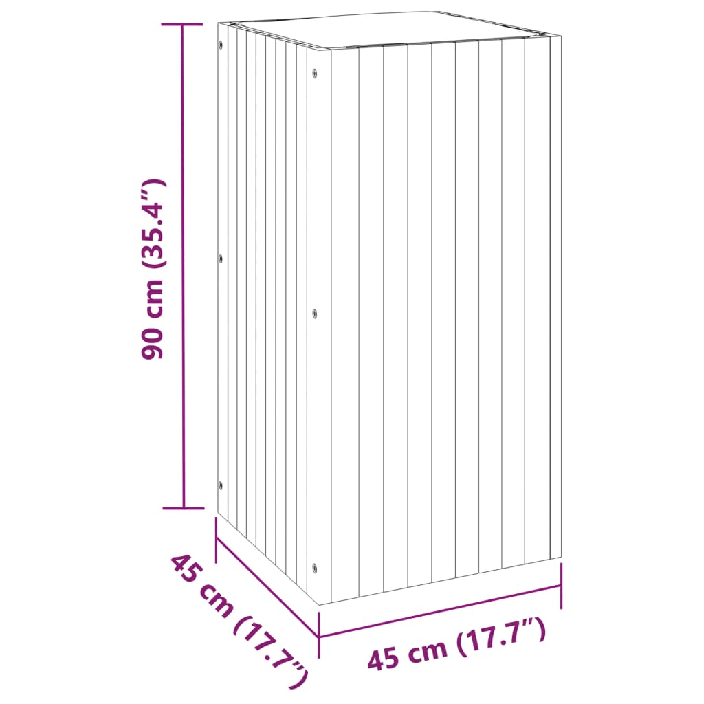 Utomhus Blomkruka Trä 45x45x90 cm massivt akaciaträ