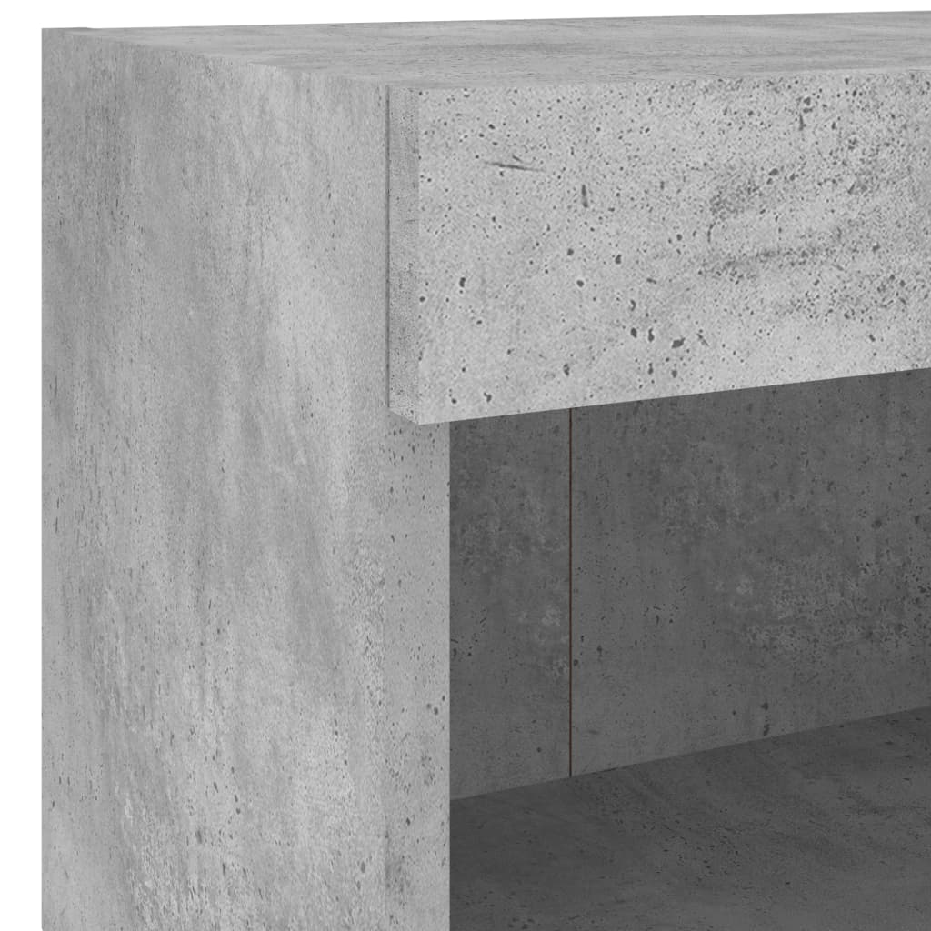 Tv-bänk 5 delar LED betonggrå konstruerat trä