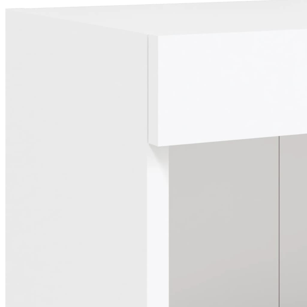 Väggmonterade tv-skåp 6 delar med LEDs vit