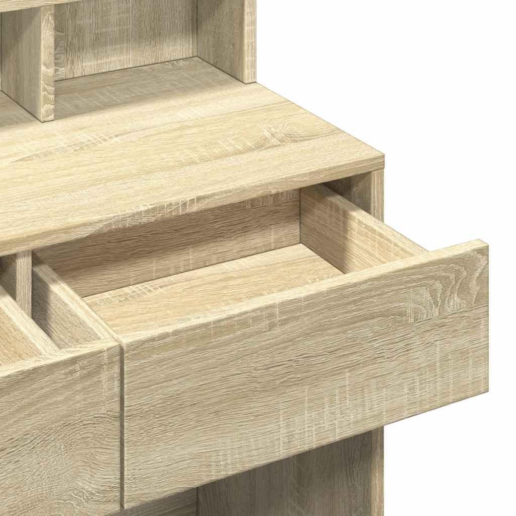 Sminkbord med LED sonoma-ek 80x41x134,5 cm