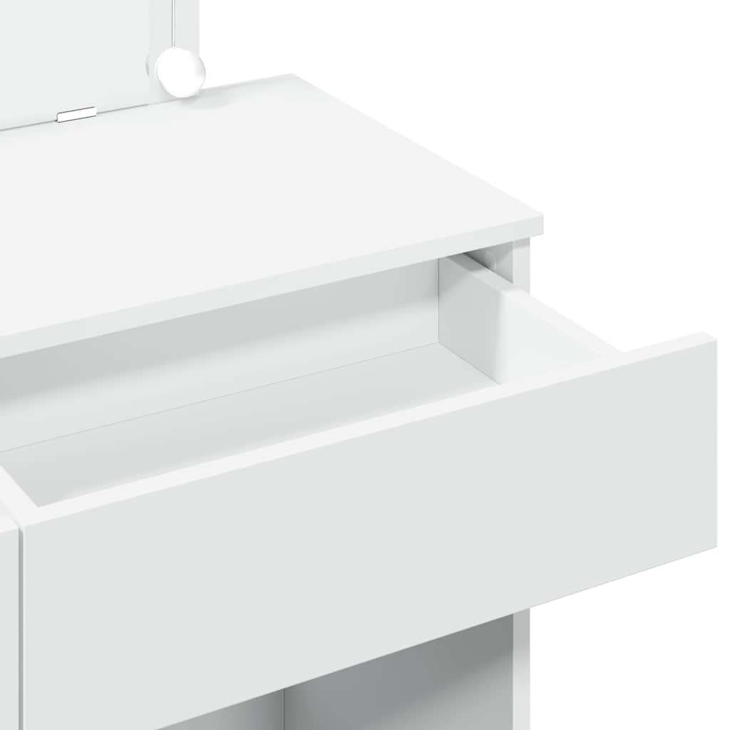 Sminkbord med LED vit 100x40x120 cm