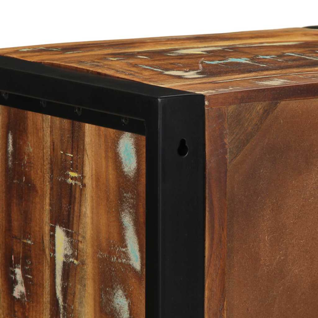 Sängbord Nattduksbord Trä flerfärgat 40x35x40 cm massivt trä återvunnet