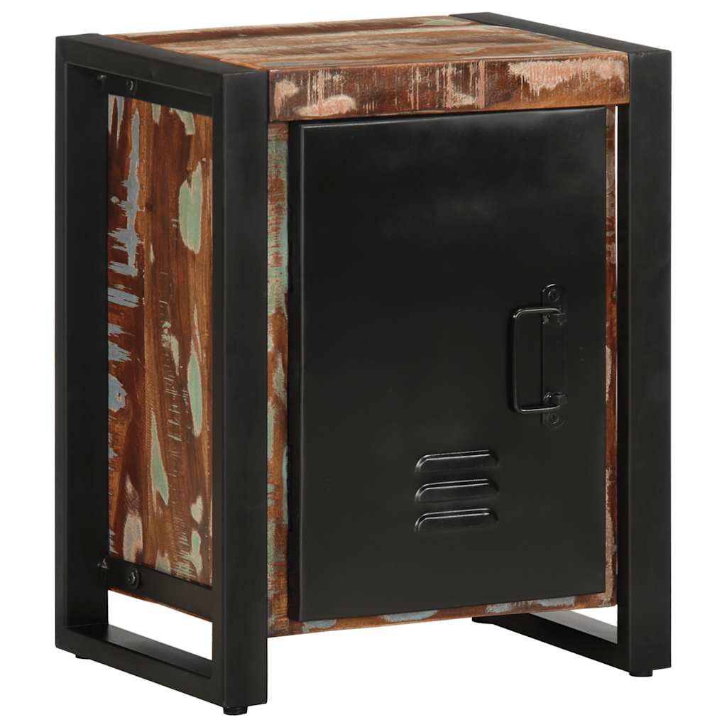 Sängbord Nattduksbord Trä flerfärgad 40x30x51 cm massivt återvunnet trä