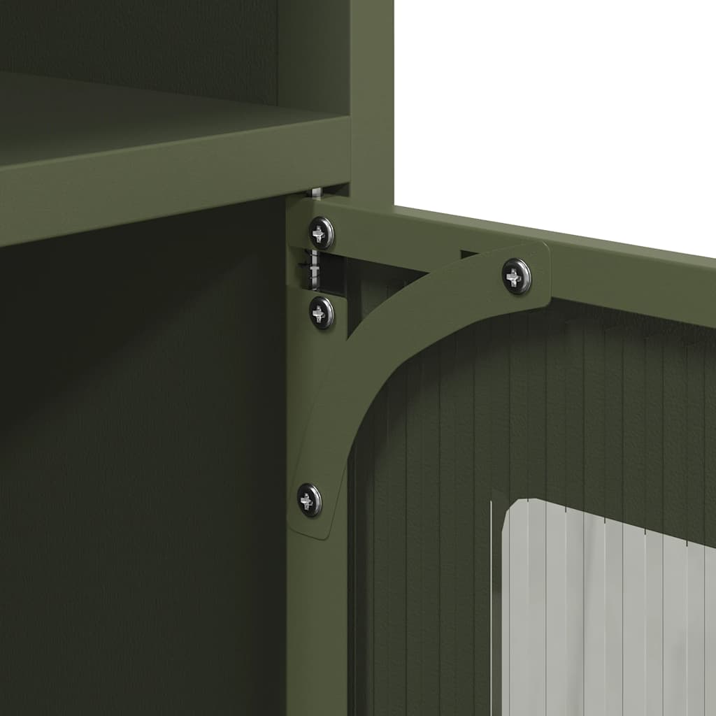 Skänk DIV. olivgrön 100,5x39x107 cm kallvalsat stål