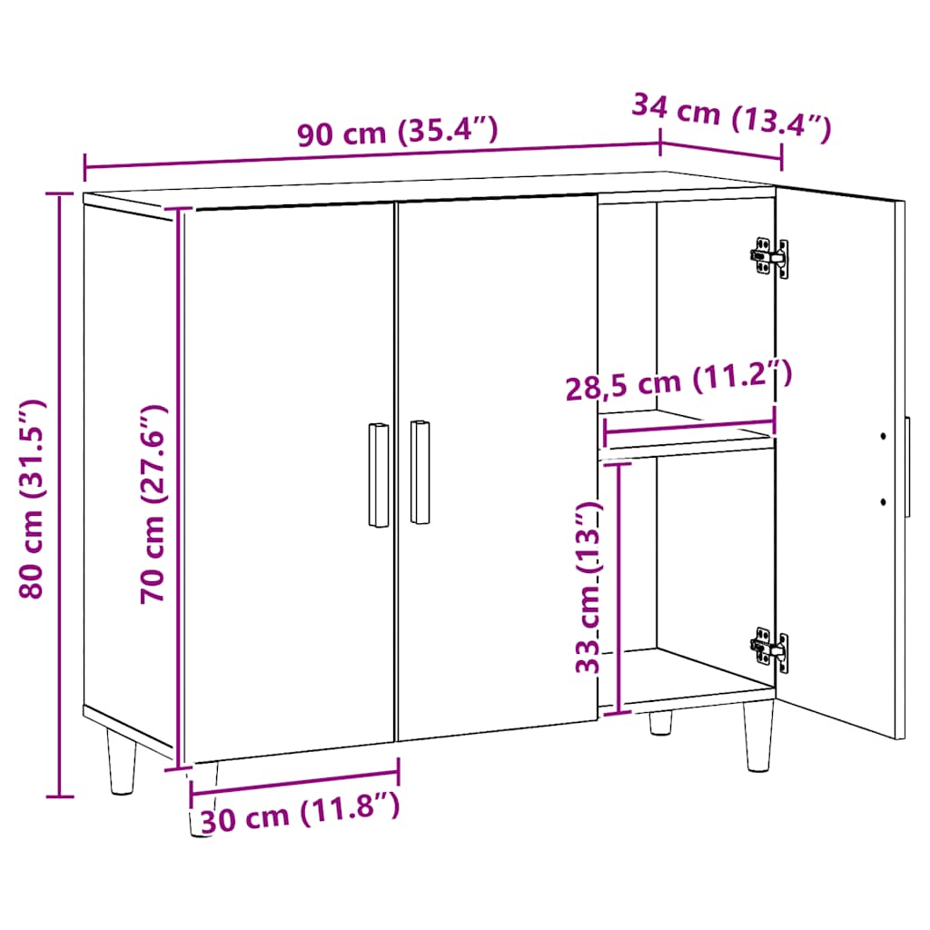 Skänk Artisan Ek 90x34x80 cm