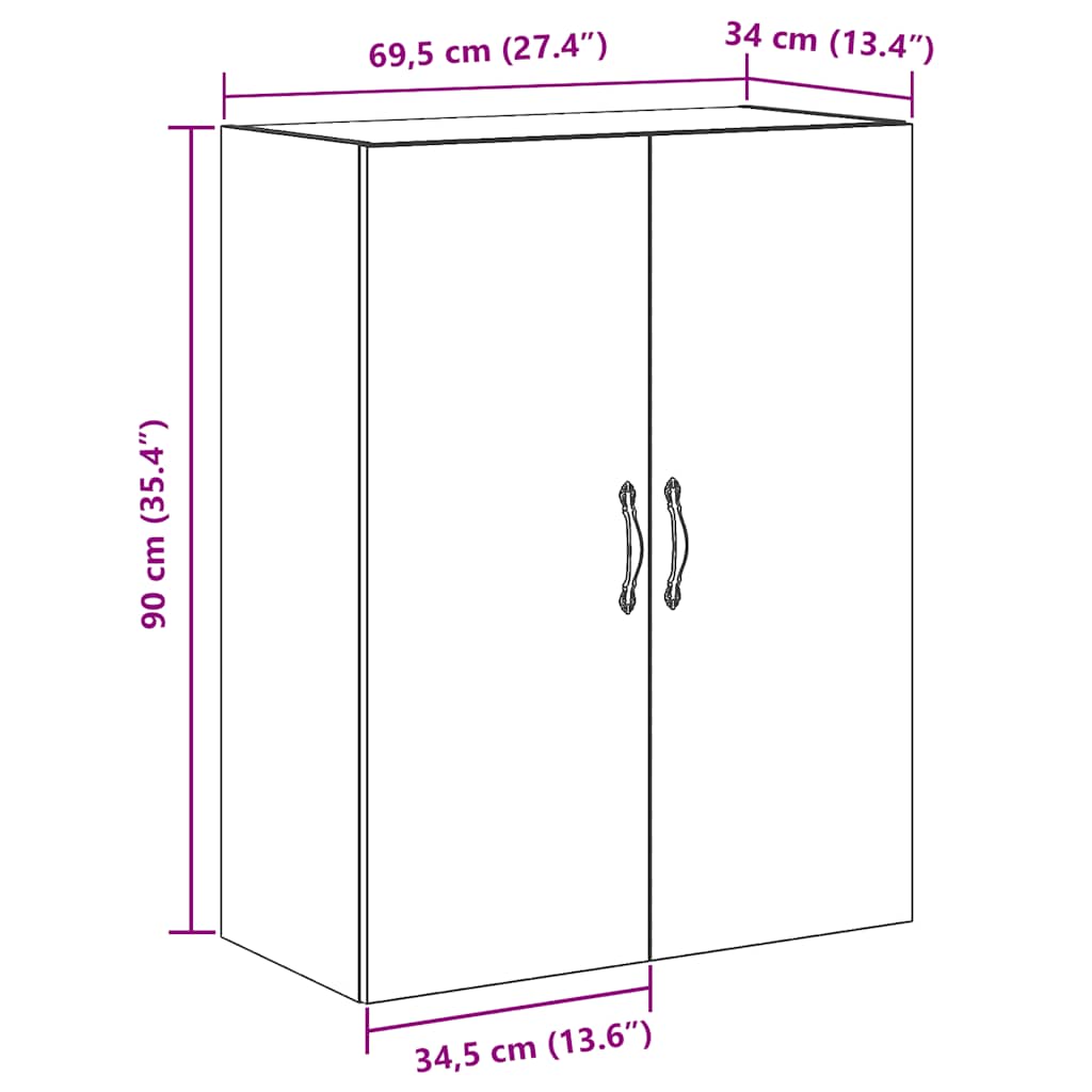 Väggskåp Artisan Ek 69,5x34x90 cm