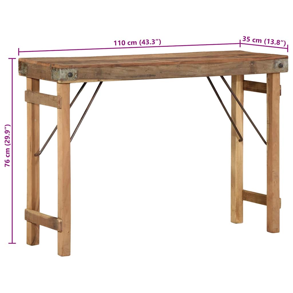 Sidobord Brun 110 x 35 x 76 cm Solid återvunnen trä