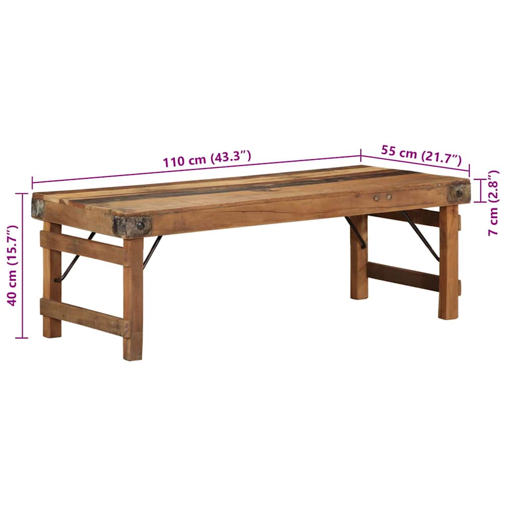 Soffbord Brun 110 x 55 x 40 cm Solid återvunnen trä