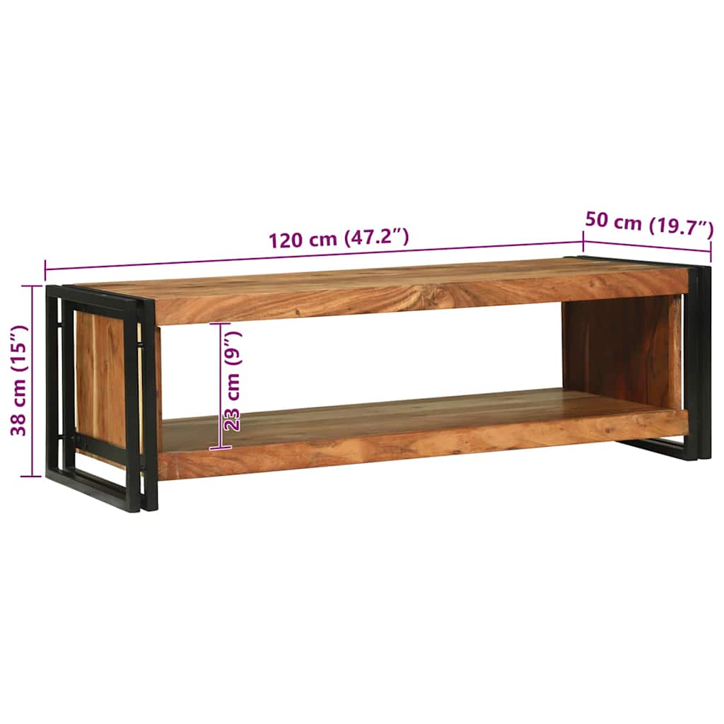 Soffbord Brun 120 x 50 x 38 cm massivt akacia