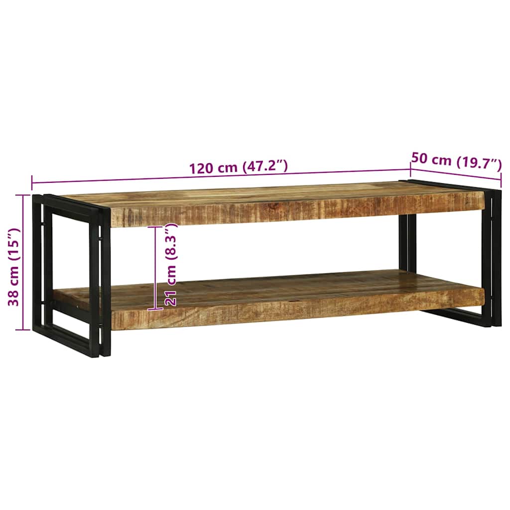 Soffbord Brun 120 x 50 x 38 cm massivt mangoträ
