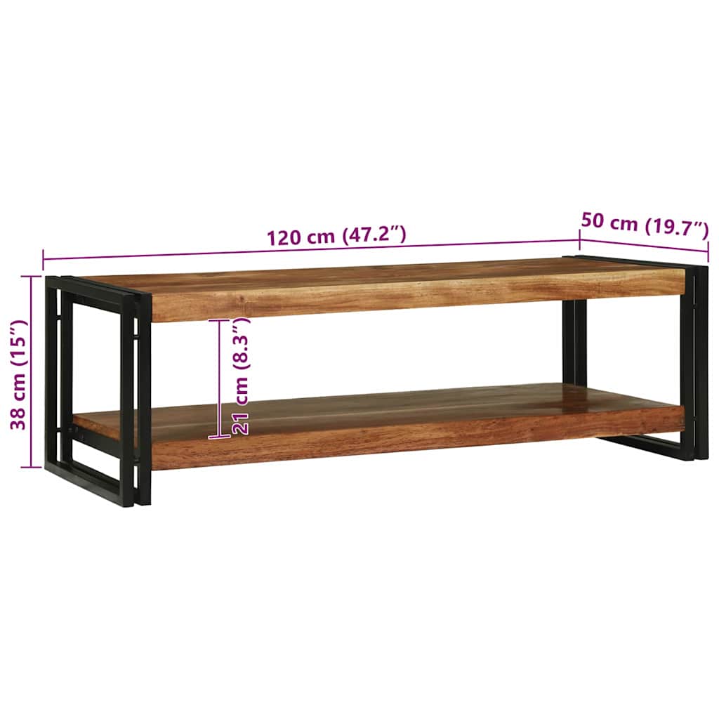 Kaffeebord Brun 120 x 50 x 38 cm Massivt Akaciaträ