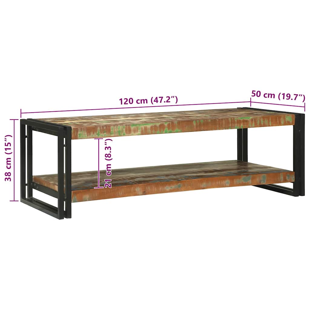 Kaffeebord Flerfärgsdesign Solid återvunnen trä