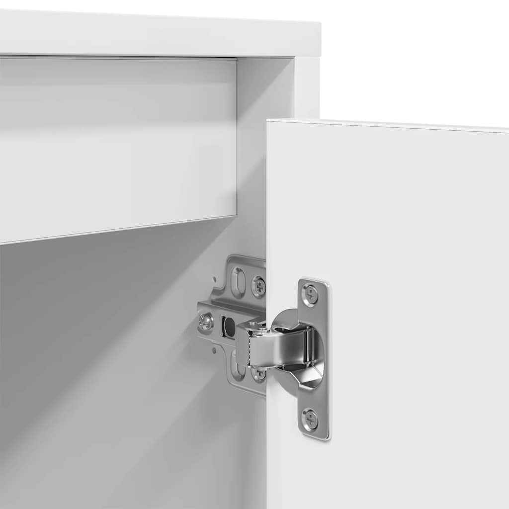 TV-Möbel Vit TV-Bänk LED-lampor 160,5x41x50 cm