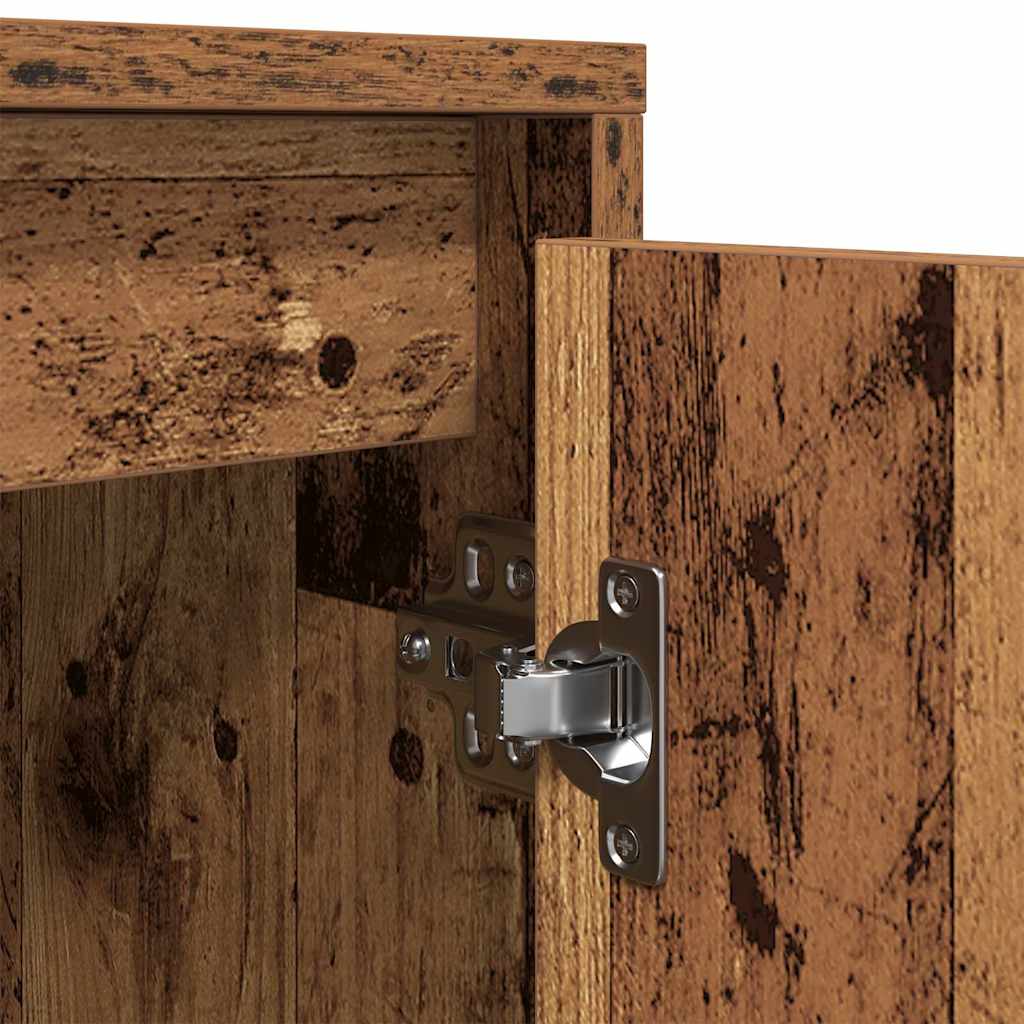 TV-Möbel Åldrat Trä TV-Bänk LED-lampor 160,5x41x50 cm