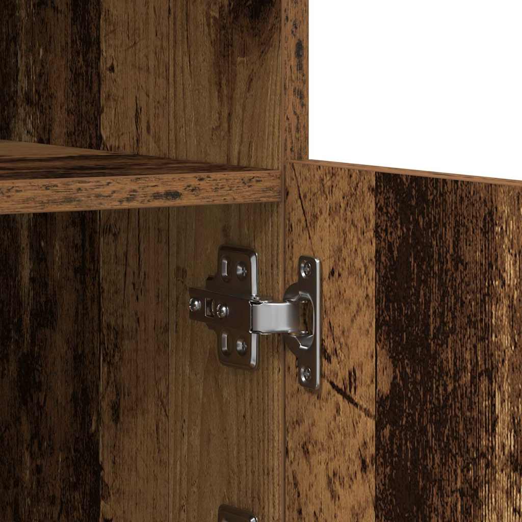 LED-sido bord Gammalt trä 181 x 37 x 67 cm Konstruerat trä