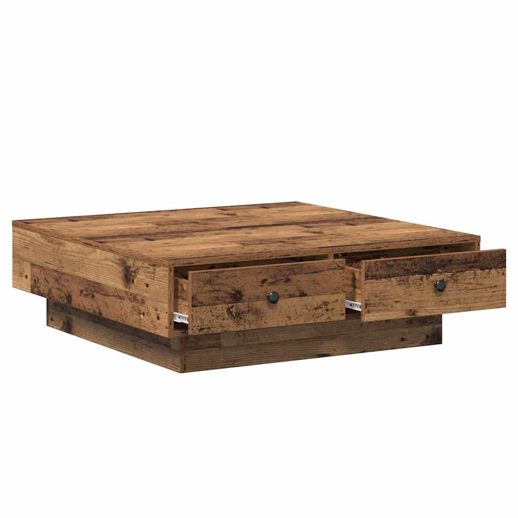 Soffbord Åldrat Trä 90 x 90 x 28 cm