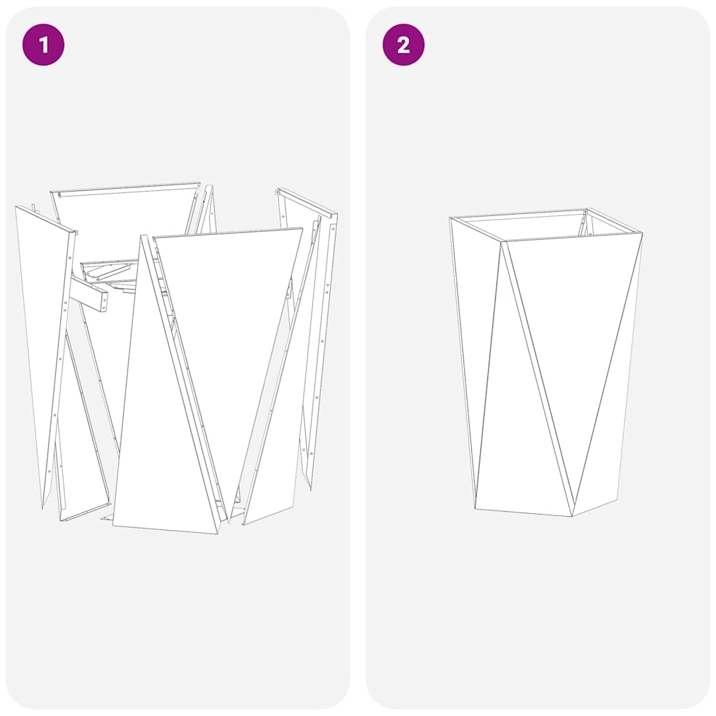Utomhus Blomkruka Metall 2 pcs Rostig 40 x 40 x 75 cm